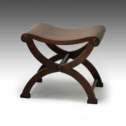 George III Mahogany 'X' Frame Stool