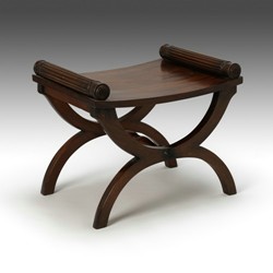 Regency Mahogany 'X' Frame Stool