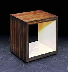 Open Centre End Table in Crown Macassar Ebony