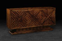 Three Door Credenza in Quartered Macassar Ebony