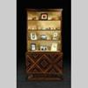Two Door Open Bookcase in Quartered Macassar Ebony