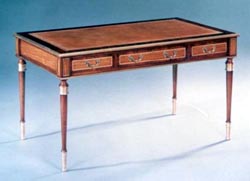 Brass Collard and Inlaid Writing Table