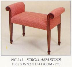 Scroll Arm Stool