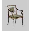 Ebonised Arm Chair in White Gold