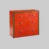 Leather Covered Chest With Leather Covered Drawers