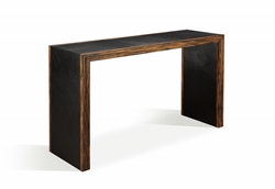 Leather Covered Contemporary Console Table