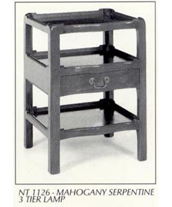 Mahogany Serpentine 3 Tier Lamp