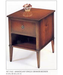 Mahogany Single Drawer Bedside