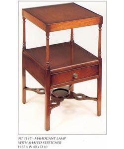 Mahogany Lamp with Shaped Stretcher