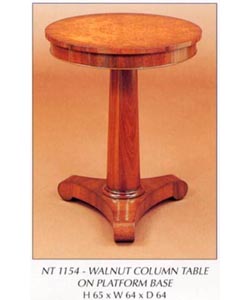 Walnut Column Table on Platform