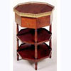 Walnut 3-Tier Lamp Table with One Drawer