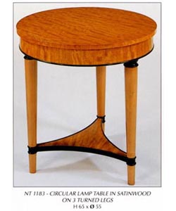 Circular Lamp Table in Satinwood
