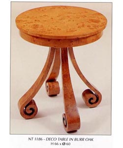 Deco Table in Burr Oak