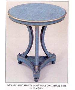 Decorative Lamp Table on Trefoil Base