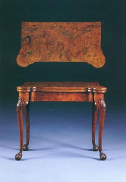 George III Card Table in Highly Figured Burr Walnut