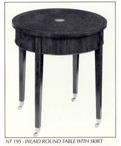 Inlaid Round Table with Skirt