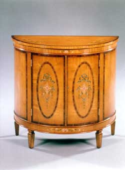 Painted 2 Door Half Round Commode