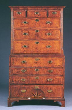 George I Walnut Chest on Chest