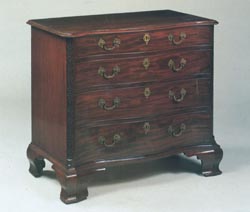 George III Serpentine Mahogany Chest on Ogee Feet
