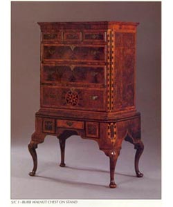 Burr Walnut Chest on Stand