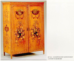 Hand painted Satinwood 2-Door Wardrobe