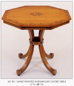 Hand Painted Satinwood Centre Table