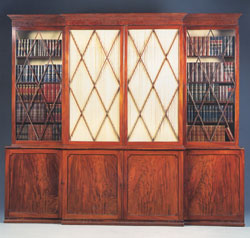 George IV Mahogany Break Front Book Case