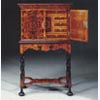 William and Mary Oyster Walnut Cabinet on stand