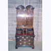 Walnut Bureau Bookcase with Twin Domed Top