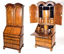 Queen Anne Double Dome Bureau Cabinet