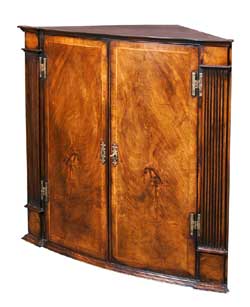 Queen Anne Bow Front Corner Cupboard