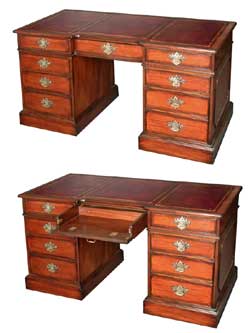 Georgian Style Pedestal Desk