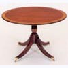 Circular Mahogany and Satinwood Cross-Banded Dining Table